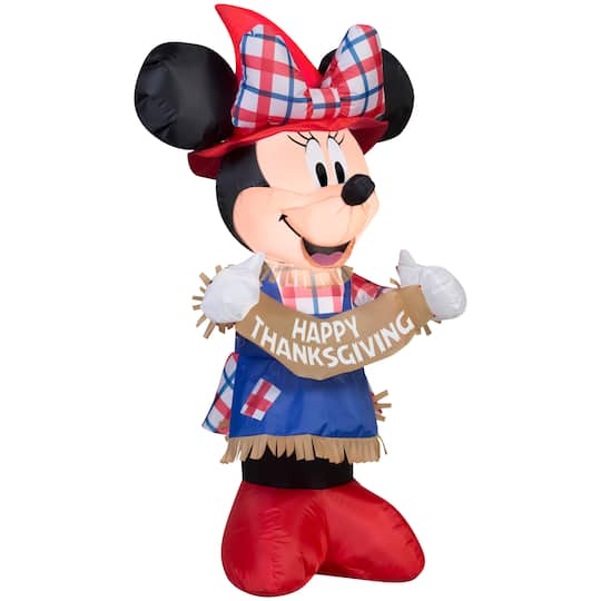 3.5ft. Airblown&#xAE; Inflatable Thanksgiving Minnie as Scarecrow 